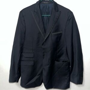 Pinolelario Mens Italian Wool Suit Jacket Navy Sz 42 8R Casual Formal